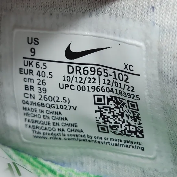 Nike Court Air Zoom Vapor 11 Women's Size 9 White HC Tennis Shoes DR6965-102 NEW