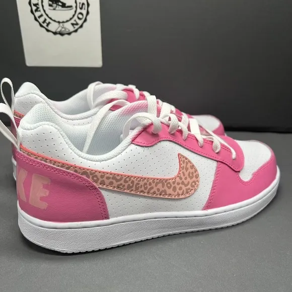 Nike Court Borough Hot Pink Coral Stardust Swoosh 845104-101 Women Size 8.5 NEW