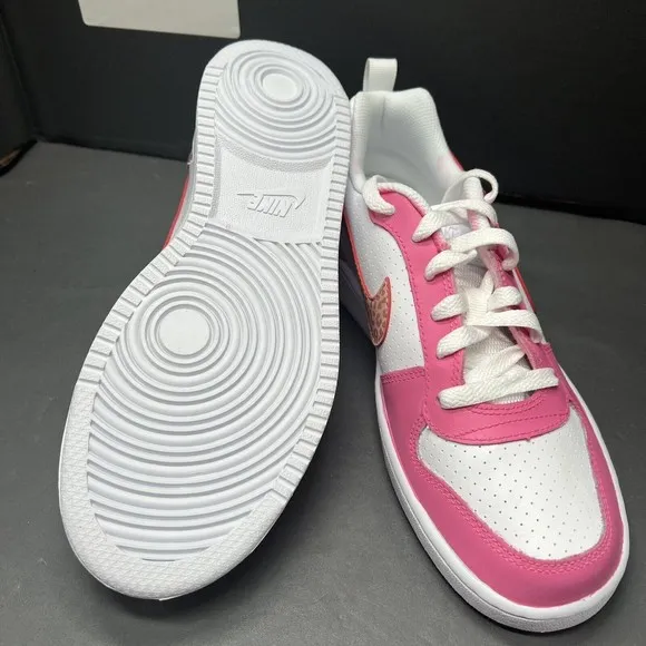 Nike Court Borough Hot Pink Coral Stardust Swoosh 845104-101 Women Size 8.5 NEW