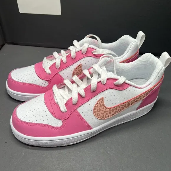 Nike Court Borough Hot Pink Coral Stardust Swoosh 845104-101 Women Size 8.5 NEW