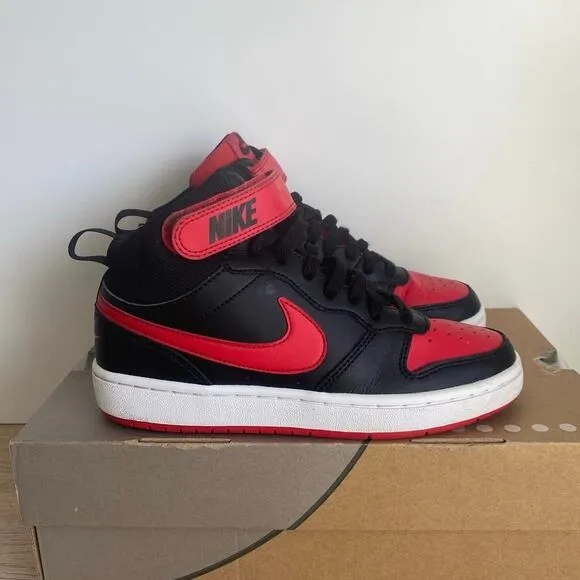 Nike Court Borough Mid 2 Red/Black Sneakers - SZ 5 Y- 6.5 W