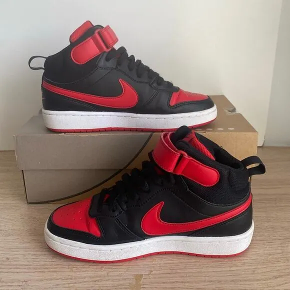Nike Court Borough Mid 2 Red/Black Sneakers - SZ 5 Y- 6.5 W
