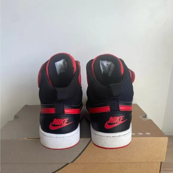 Nike Court Borough Mid 2 Red/Black Sneakers - SZ 5 Y- 6.5 W