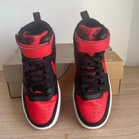 Nike Court Borough Mid 2 Red/Black Sneakers - SZ 5 Y- 6.5 W