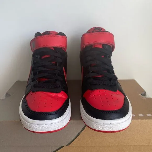 Nike Court Borough Mid 2 Red/Black Sneakers - SZ 5 Y- 6.5 W
