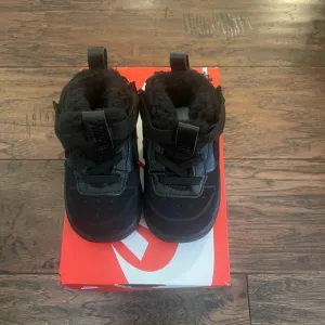 NIKE Court Borough Mid 2 TD Black Toddlers Shoes Size 5c CQ4027 001 New In Box