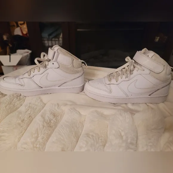 Nike Court Borough Mid 2 White/White Sneakers Shoes CD7782-100 5Y