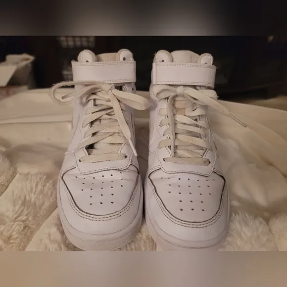 Nike Court Borough Mid 2 White/White Sneakers Shoes CD7782-100 5Y