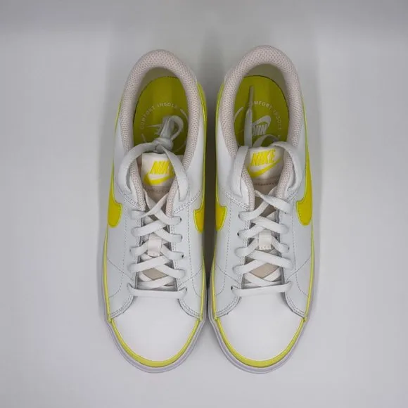 Nike Court Legacy White / Yellow Womens Shoes