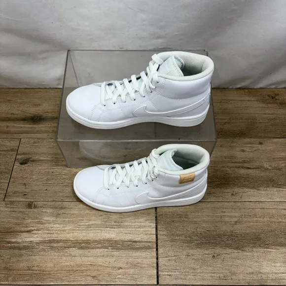 Nike Court Royale Mid 2 Triple White Women's Size 9.5 Shoes Sneakers CT1725-100