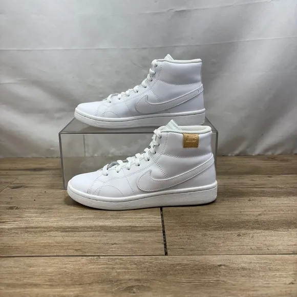 Nike Court Royale Mid 2 Triple White Women's Size 9.5 Shoes Sneakers CT1725-100