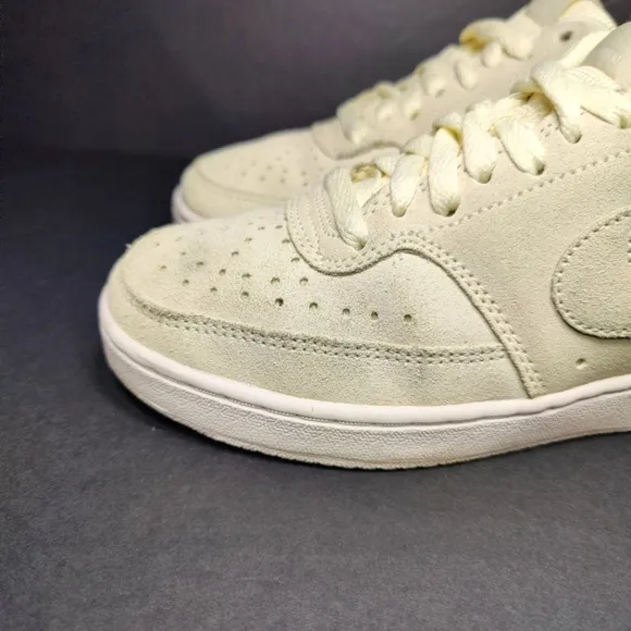 Nike Court Vision Low Beige Suede Sneakers Women's Shoes Size 6.5