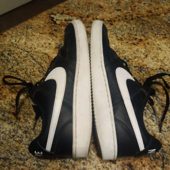 Nike Court Vision Low Black/White Leather Shoes Sneaker Men's Size 9 CD5463-001