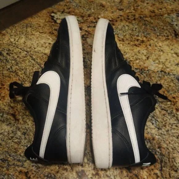 Nike Court Vision Low Black/White Leather Shoes Sneaker Men's Size 9 CD5463-001