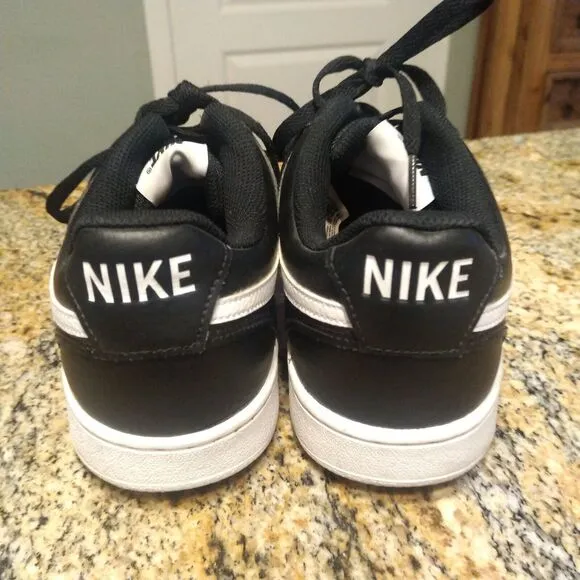 Nike Court Vision Low Black/White Leather Shoes Sneaker Men's Size 9 CD5463-001