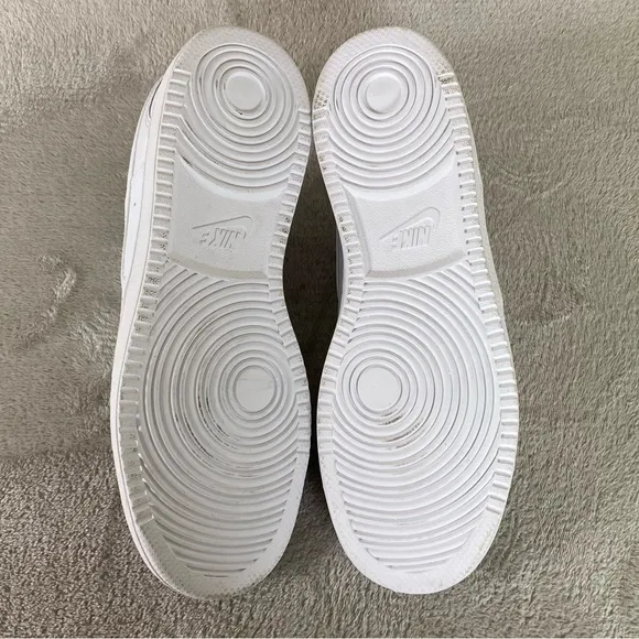 Nike Court Vision Low Men's Sneakers Shoes Size 10.5 Triple White Leather NEW
