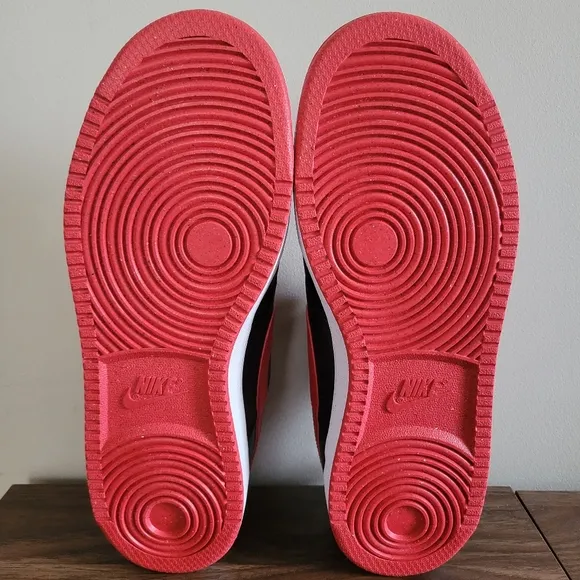 Nike Court Vision Low Next Nature Bred Shoes Mens Size 8 Red Black FJ0685-010