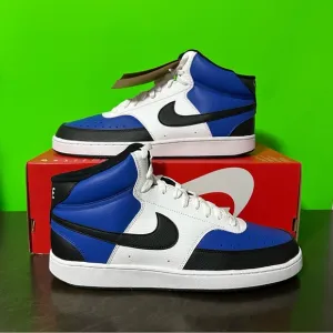 Nike Court Vision Mid Next Nature AF Shoes White Blue FQ8740-480 Mens - Size 13