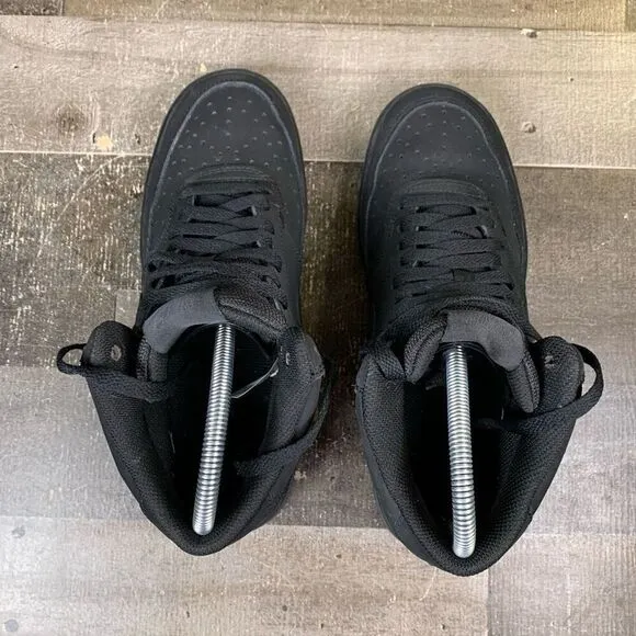 Nike Court Vision Mid Mens Size 7 Triple Black Sneakers Shoes CU6620-001