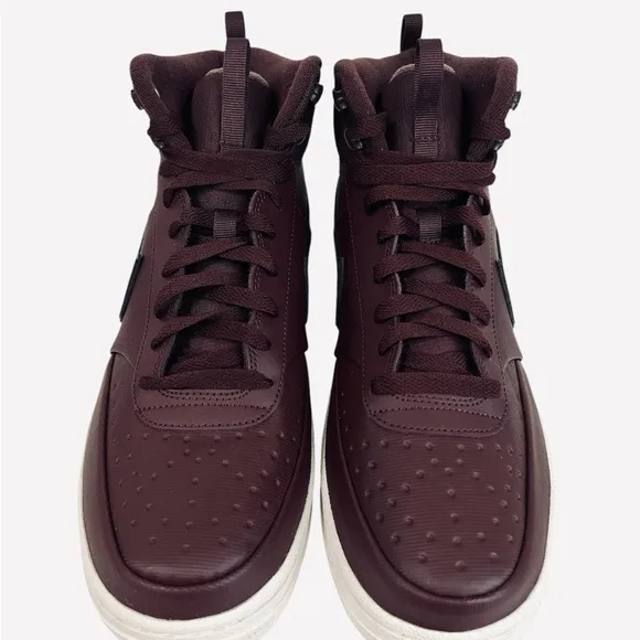 Nike Court Vision Winter Burgundy Mid Top Sneakers DR7882-600 Mens Size 9