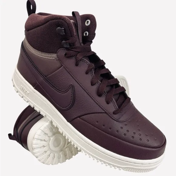 Nike Court Vision Winter Burgundy Mid Top Sneakers DR7882-600 Mens Size 9