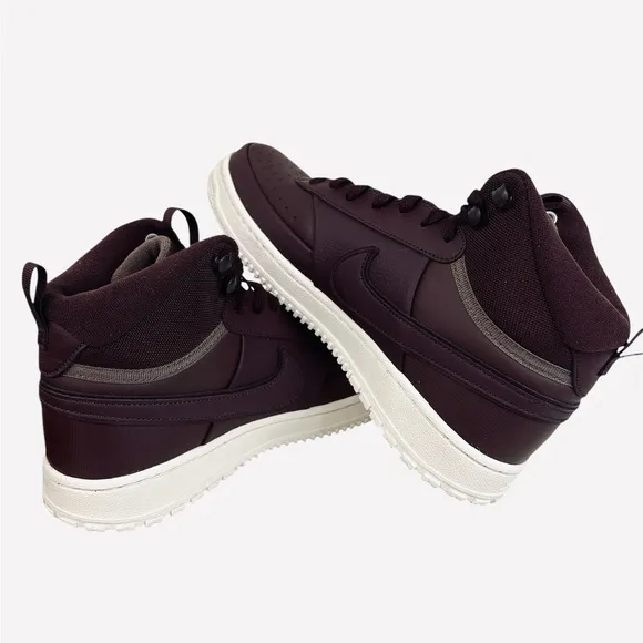 Nike Court Vision Winter Burgundy Mid Top Sneakers DR7882-600 Mens Size 9