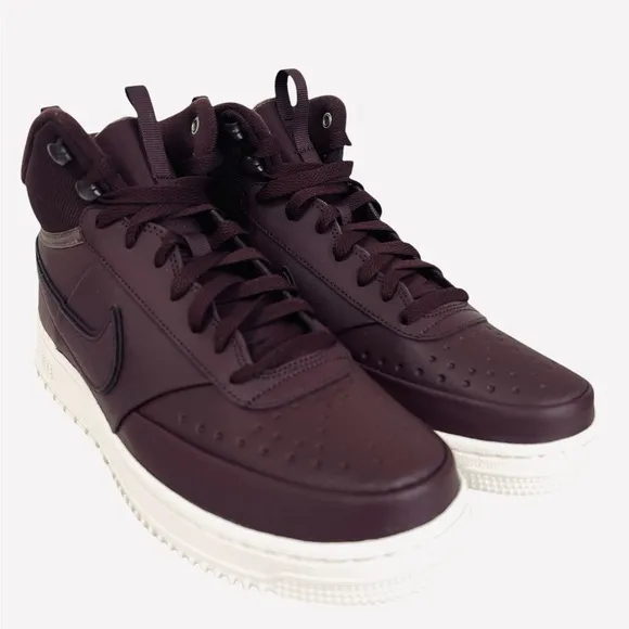 Nike Court Vision Winter Burgundy Mid Top Sneakers DR7882-600 Mens Size 9