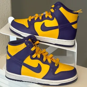 Nike Dunk High GS Lakers Court Kids Shoes 13C Purple Gold Sneakers DZ4455-500