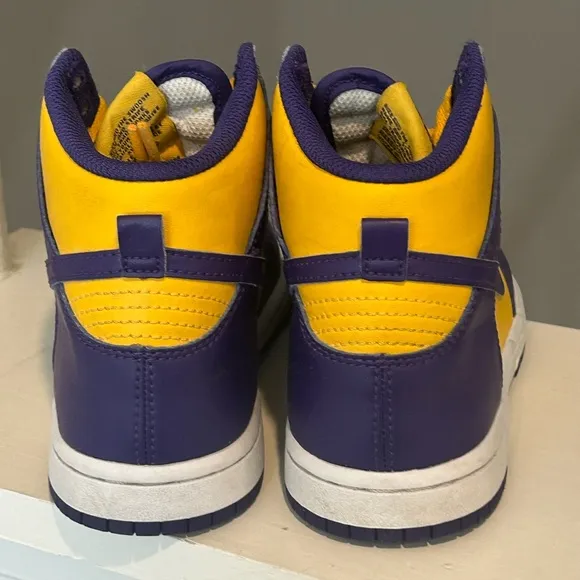 Nike Dunk High GS Lakers Court Kids Shoes 13C Purple Gold Sneakers DZ4455-500