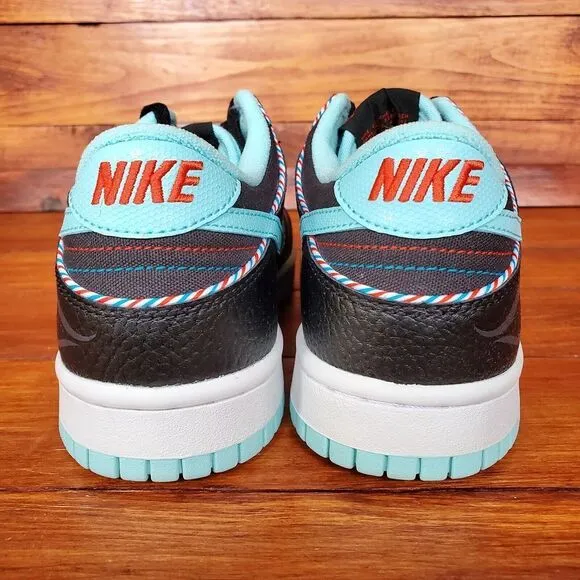 Nike Dunk Low SE Shoes GS 6.5Y Womens 8 Black Copa White Chile Red Noir New‎