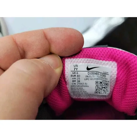 Nike Dunk White Pink Prime Leather Sneakers Shoes US 7Y - 40EU