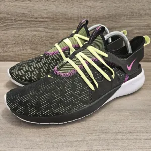 Nike Flex Contact 3 Running Shoes Mens 10 Black Volt Glow White Green Sneakers