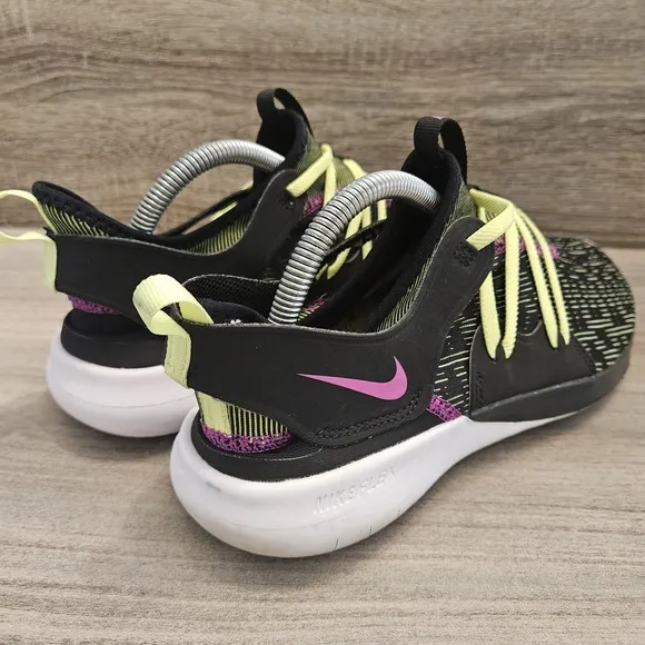Nike Flex Contact 3 Running Shoes Mens 10 Black Volt Glow White Green Sneakers