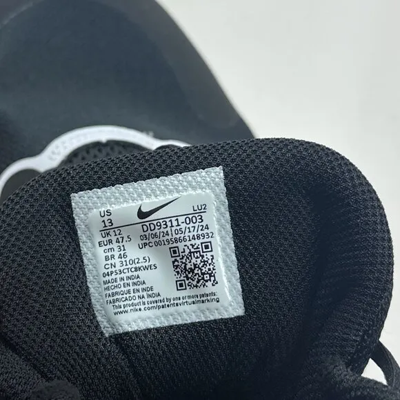 Nike Fly.By Mid 3 Mens Black White Basketball Shoes Sneakers DD9311-003