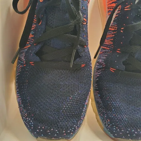 Nike Flyknit Max Blue Glow Bright Mango Mens Size 12 620469-008 Running Shoes