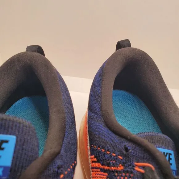 Nike Flyknit Max Blue Glow Bright Mango Mens Size 12 620469-008 Running Shoes