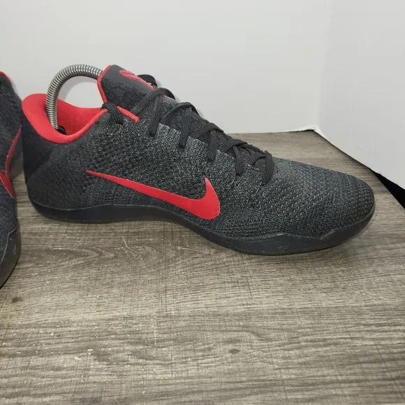 NIKE ID KOBE XI 11 ELITE LOW FLYKNIT BLACK RED   SZ 11  [835649-991] BASKETBALL