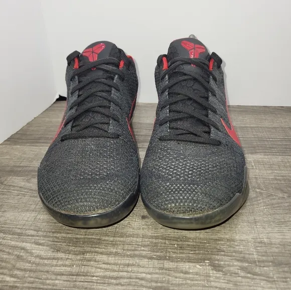 NIKE ID KOBE XI 11 ELITE LOW FLYKNIT BLACK RED   SZ 11  [835649-991] BASKETBALL