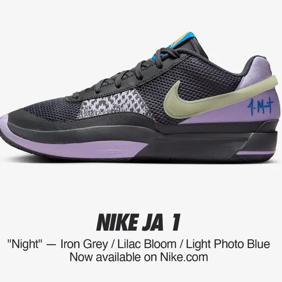 Nike Ja 1 Men's Shoes - Iron Grey and Lilac Bloom