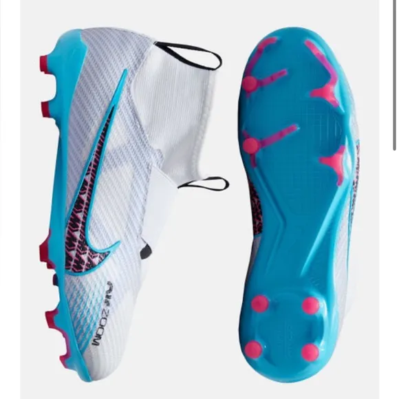 Nike Kids Soccer Cleats - White and Blue