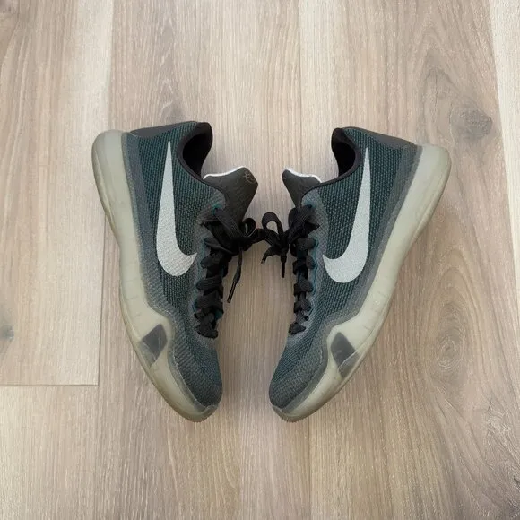 Nike Kobe X Elite Low Sneakers Black &amp; Grey Kids 6Y Basketball Shoes