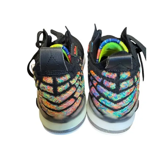 Nike Lebron 17 Multicolor‎ Gradient Knit Basketball Shoes US 5.5Y