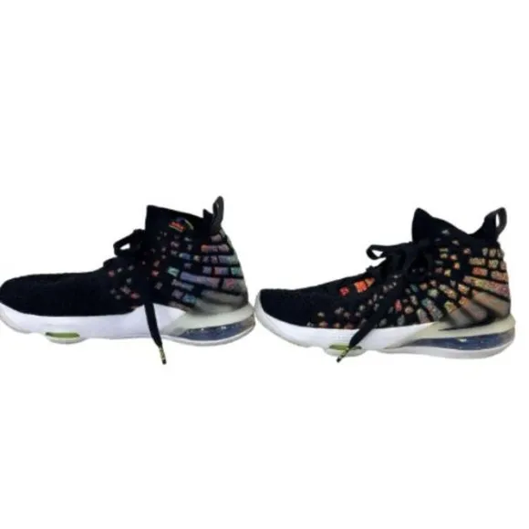 Nike Lebron 17 Multicolor‎ Gradient Knit Basketball Shoes US 5.5Y