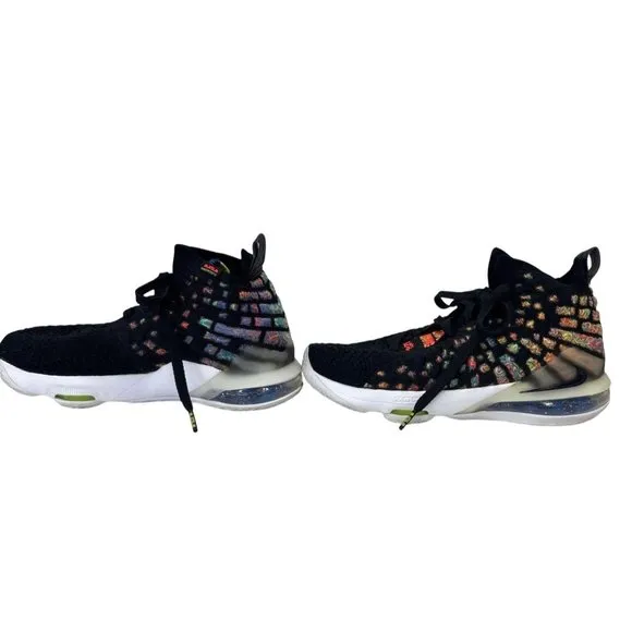 Nike Lebron 17 Multicolor‎ Gradient Knit Basketball Shoes US 5.5Y