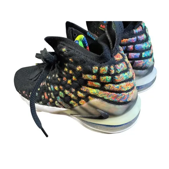 Nike Lebron 17 Multicolor‎ Gradient Knit Basketball Shoes US 5.5Y
