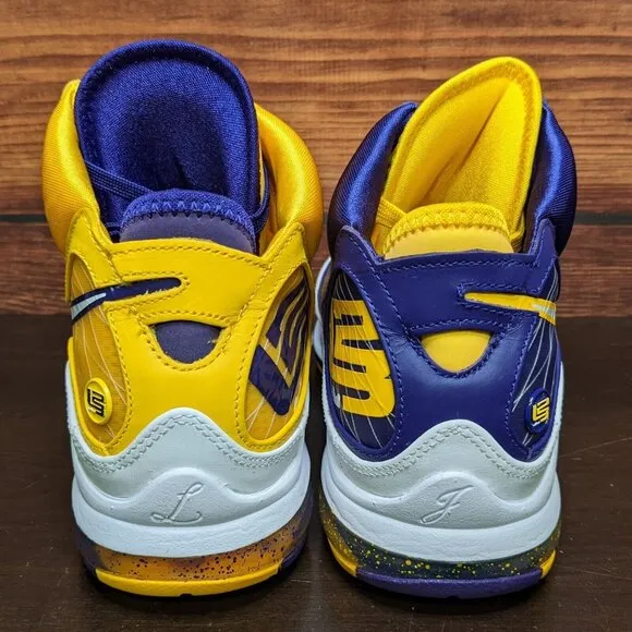Nike LeBron 7 VII QS Media Day Men's 11 Lakers Purple Yellow Shoes CW2300-500