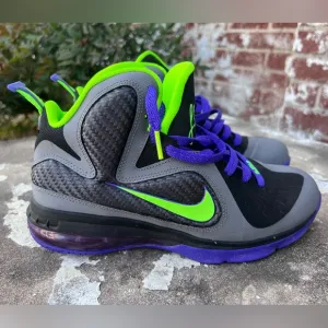 Nike Lebron 9 Black Electric Green and Court Purple - Size 7Y 472664-004