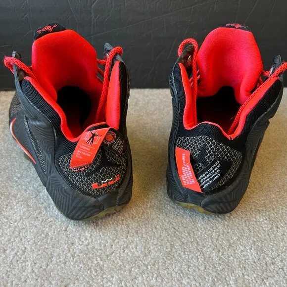 Nike Lebron James 12 Court Vision Men's Size11.5 Basketball Shoes Black Crimson
