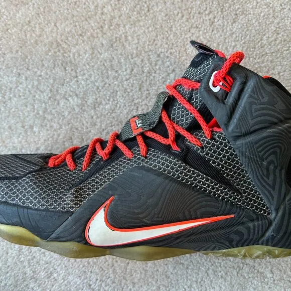 Nike Lebron James 12 Court Vision Men's Size11.5 Basketball Shoes Black Crimson