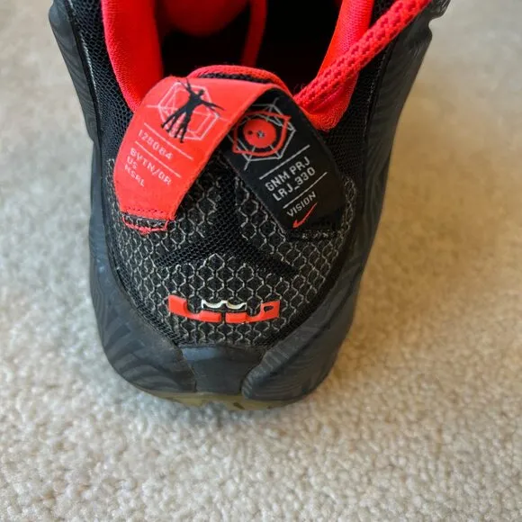 Nike Lebron James 12 Court Vision Men's Size11.5 Basketball Shoes Black Crimson